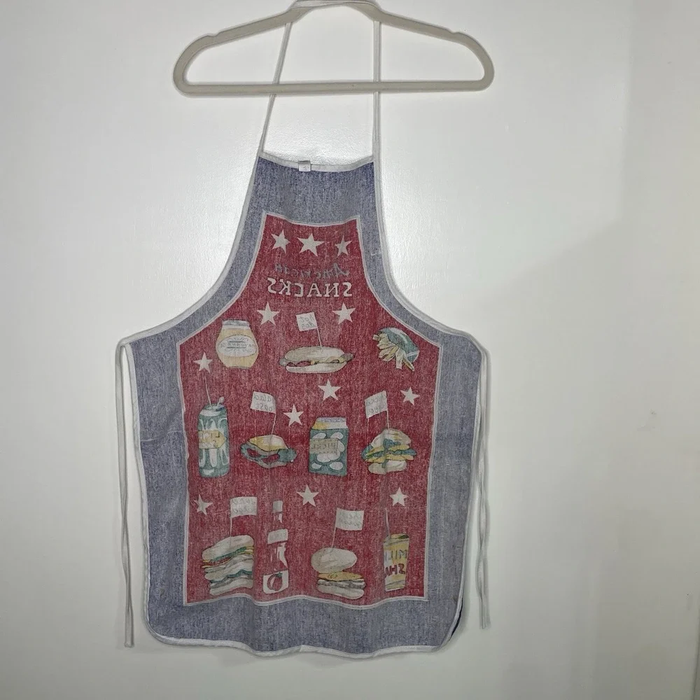 vntg‎ late 80's graphic American bbq apron 